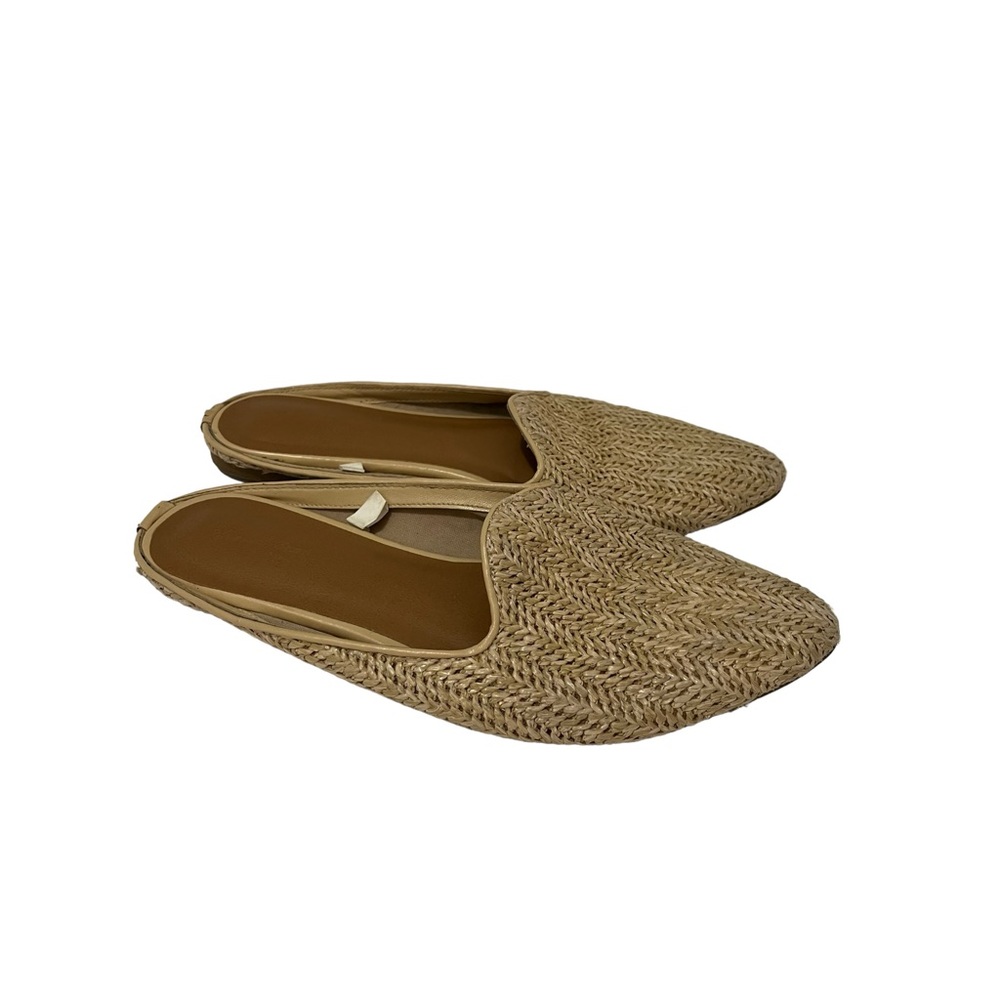 Universal Thread Woven Jute Pointed Toe Slip On Mules Shoes Tan Womens Size 9
